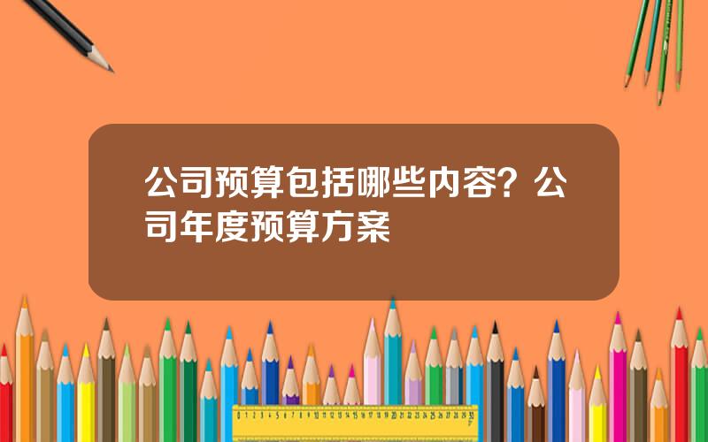 公司预算包括哪些内容？公司年度预算方案