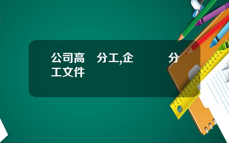 公司高琯分工,企業領導分工文件