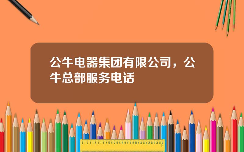 公牛电器集团有限公司，公牛总部服务电话