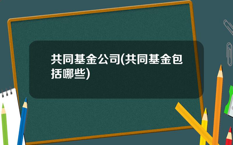 共同基金公司(共同基金包括哪些)