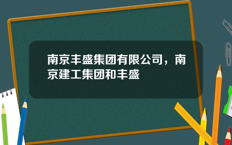 南京丰盛集团有限公司，南京建工集团和丰盛