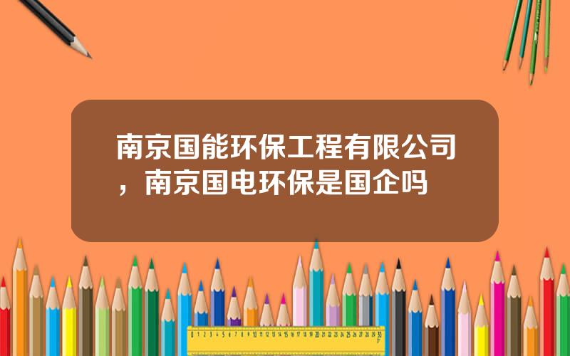 南京国能环保工程有限公司，南京国电环保是国企吗