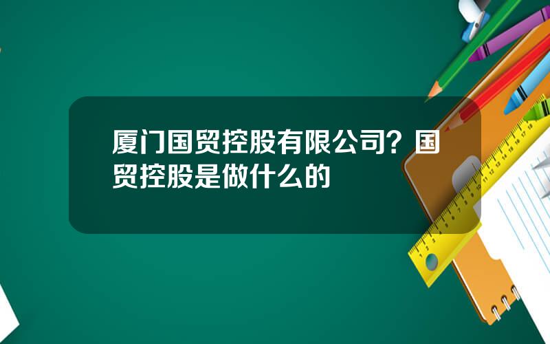 厦门国贸控股有限公司？国贸控股是做什么的