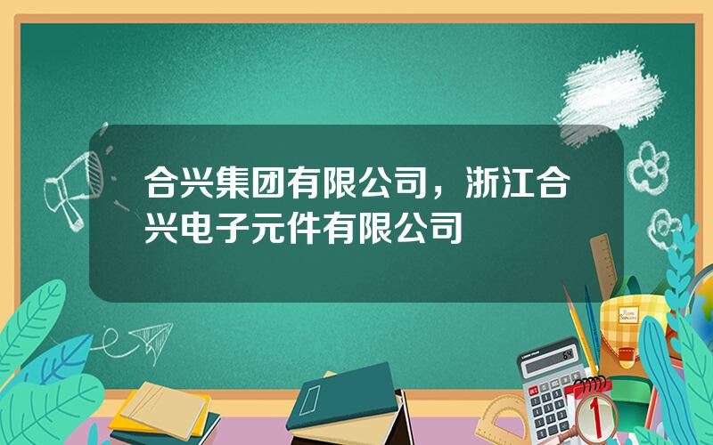 合兴集团有限公司，浙江合兴电子元件有限公司