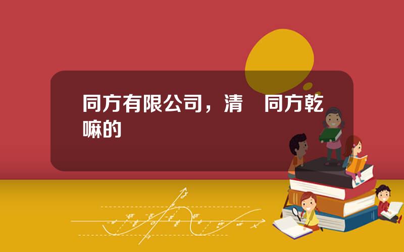 同方有限公司，清華同方乾嘛的