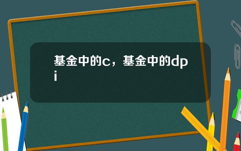 基金中的c，基金中的dpi