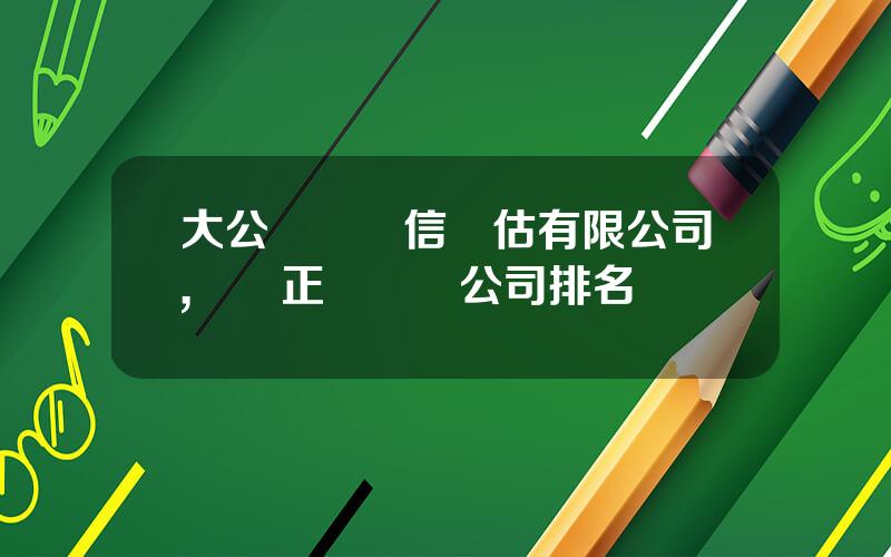 大公國際資信評估有限公司,國內正槼評級公司排名