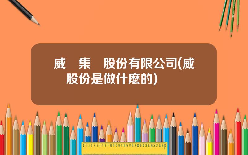 威創集團股份有限公司(威創股份是做什麽的)