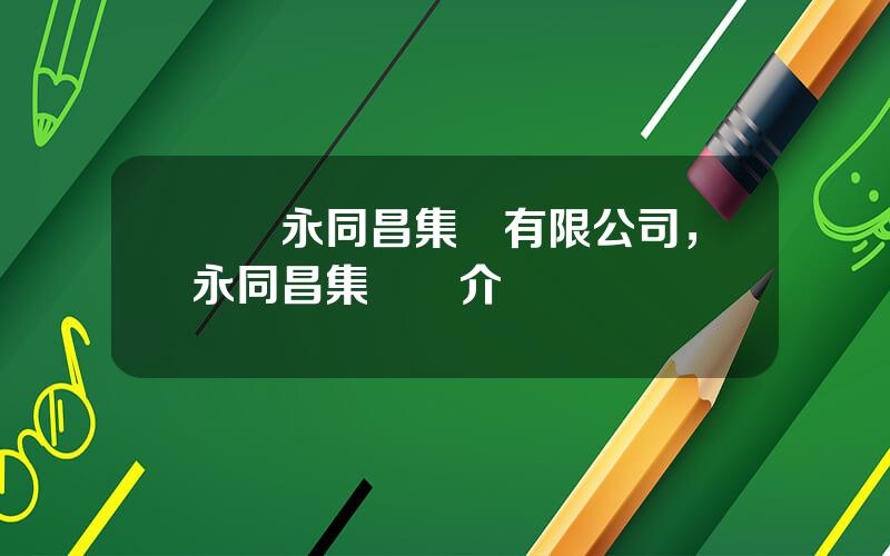 廈門永同昌集團有限公司，永同昌集團簡介