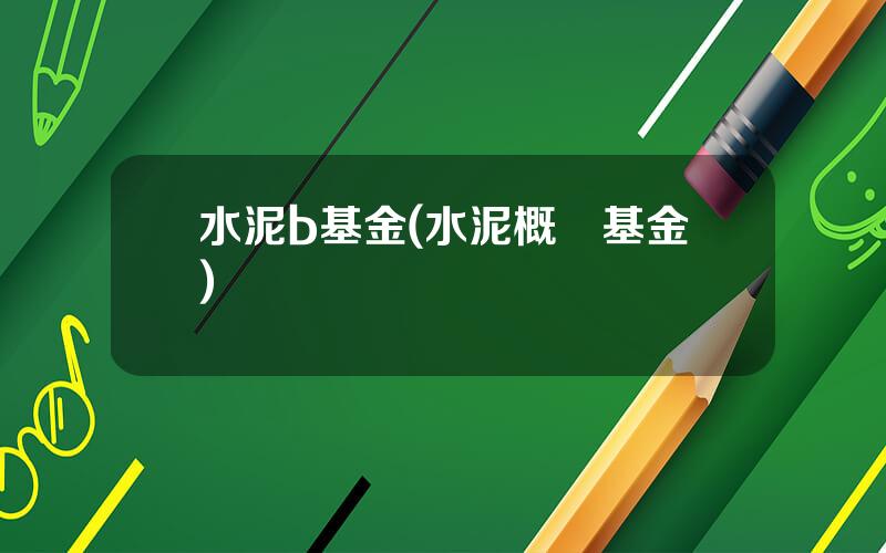 水泥b基金(水泥概唸基金)