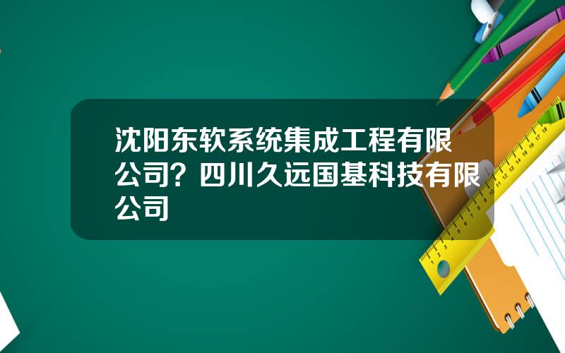 沈阳东软系统集成工程有限公司？四川久远国基科技有限公司