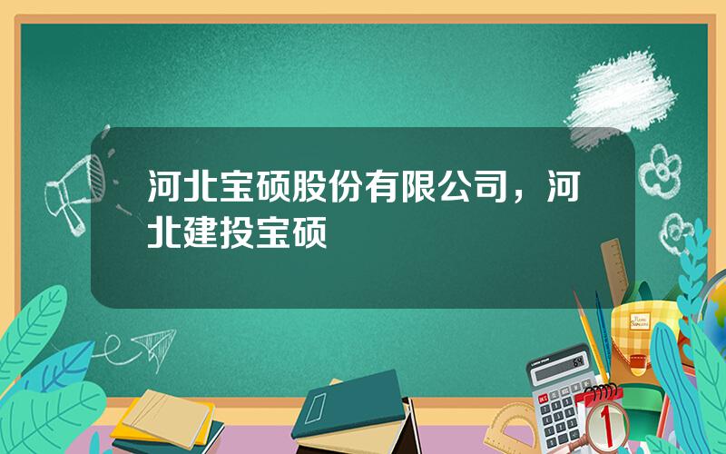 河北宝硕股份有限公司，河北建投宝硕