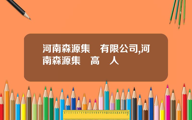 河南森源集團有限公司,河南森源集團高琯人員