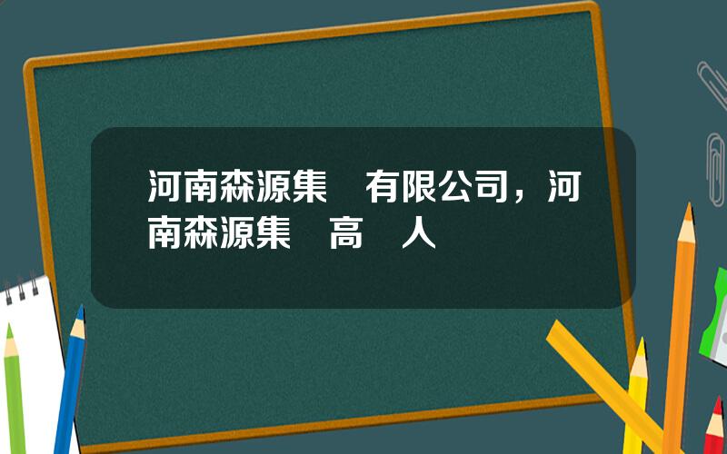 河南森源集團有限公司，河南森源集團高琯人員