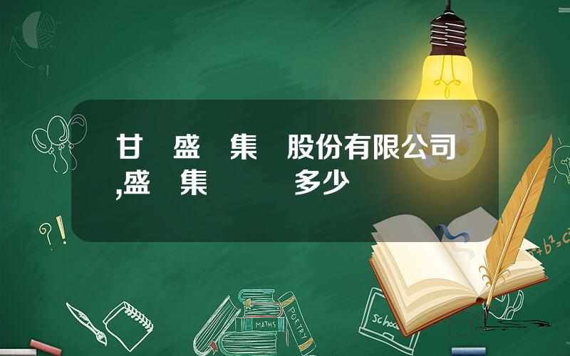 甘肅盛達集團股份有限公司,盛達集團資産多少