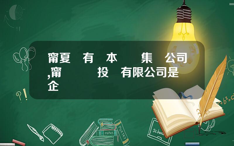 甯夏國有資本運營集團公司,甯東開發投資有限公司是國企嗎