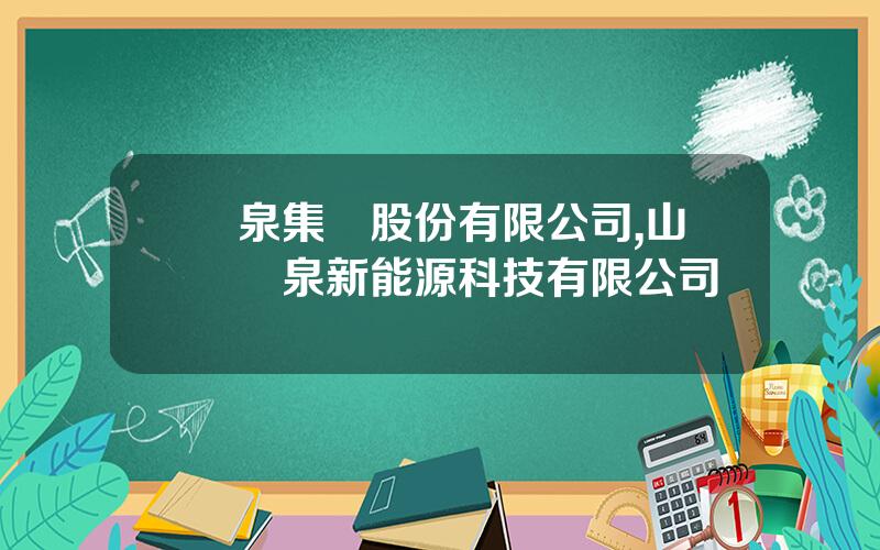 聖泉集團股份有限公司,山東聖泉新能源科技有限公司