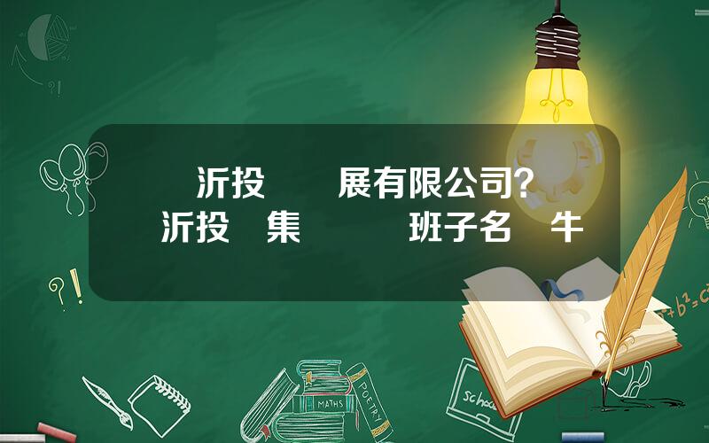 臨沂投資發展有限公司？臨沂投發集團領導班子名單牛