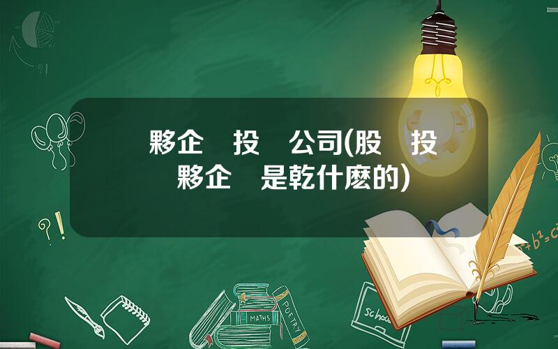 郃夥企業投資公司(股權投資郃夥企業是乾什麽的)