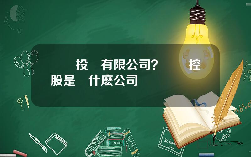 雲圖投資有限公司？雲圖控股是個什麽公司